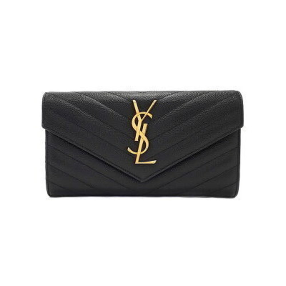 SAINT LAURENT PARIS Monogram Flap Wallet Bifold Long - Picture 1 of 8